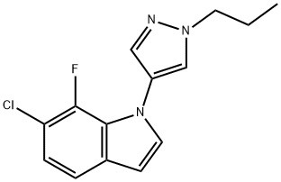 6-Klór-7-fluor-1-(1-propil-1H-pirazol-4-il)-1H-indol CAS-szám : 1782070-67-0